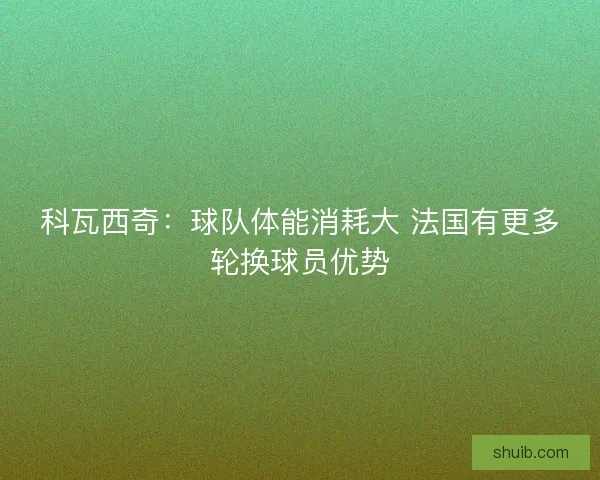科瓦西奇:球队体能消耗大 法国有更多轮换球员优势 科瓦西奇:球队体能消耗大 法国有更多轮换球员优势